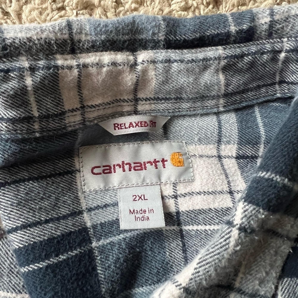 Carhartt Blue Casual Button Down Shirt flannel - Picture 2 of 2